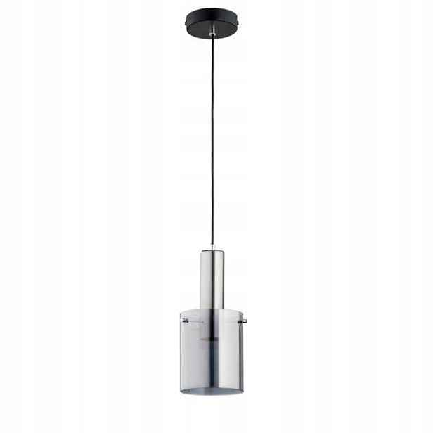 Závěsná lampa moderní černá chromovaná skleněná kouřová lampa nad stůl Alfa
