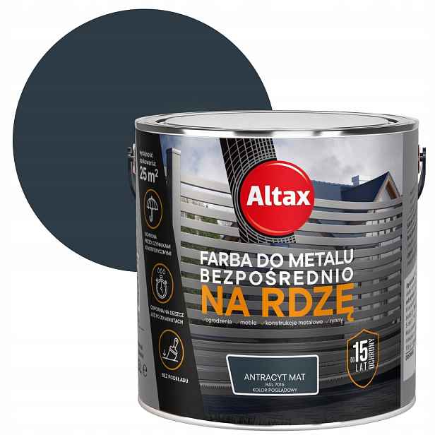 Altax Barva Na Kov Na Rezu 2,5L Antracit Mat Ral 7016