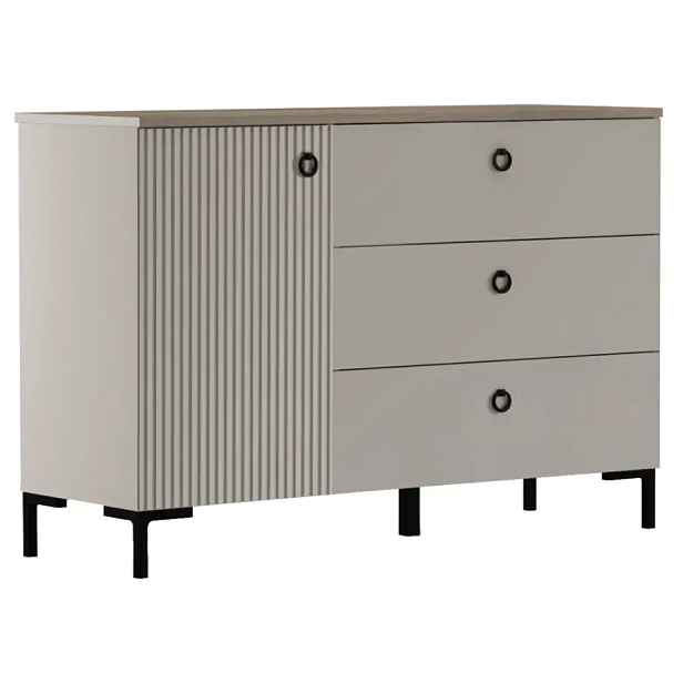 Tempo Kondela Komoda DOMCA 1D3S – taupe/dub silverjack
