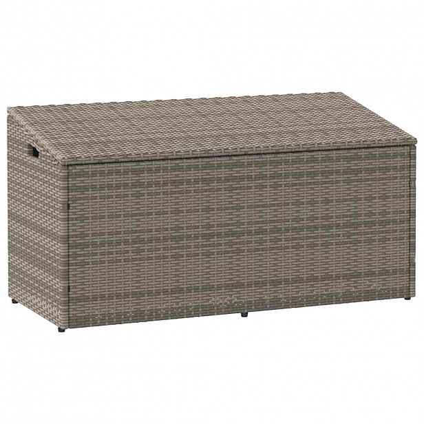 vidaXL Zahradní úložný box šedý 110 x 50 x 58 cm polyratan