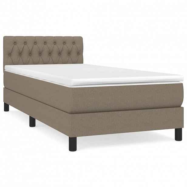 vidaXL Box spring postel s matrací taupe 90x190 cm textil