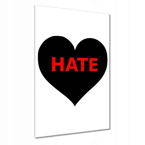 Obrazy 80x120 Černé srdíčko Hate