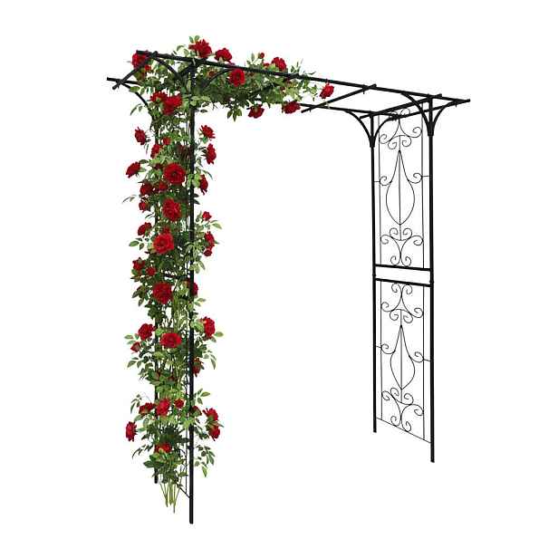 Relaxdays OBLOUK Černý kov 206 cm