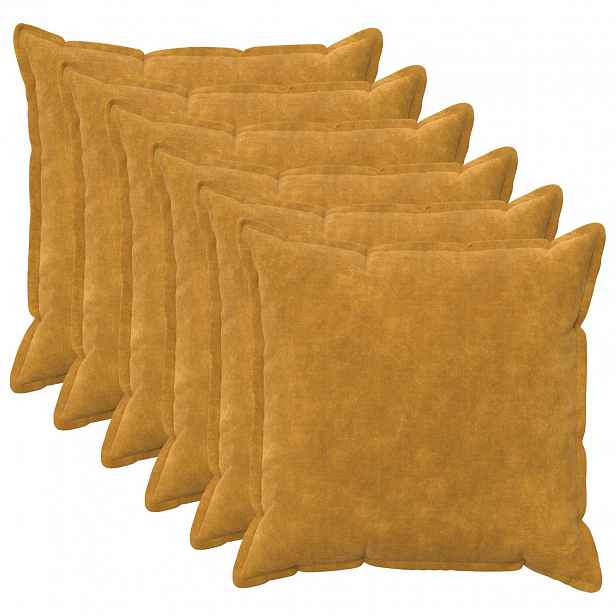 vidaXL Povlak na polštář 6 pcs HOUTEN Žlutá 70 x 70 cm