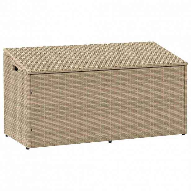 vidaXL Zahradní úložný box béžový 110 x 50 x 58 cm polyratan