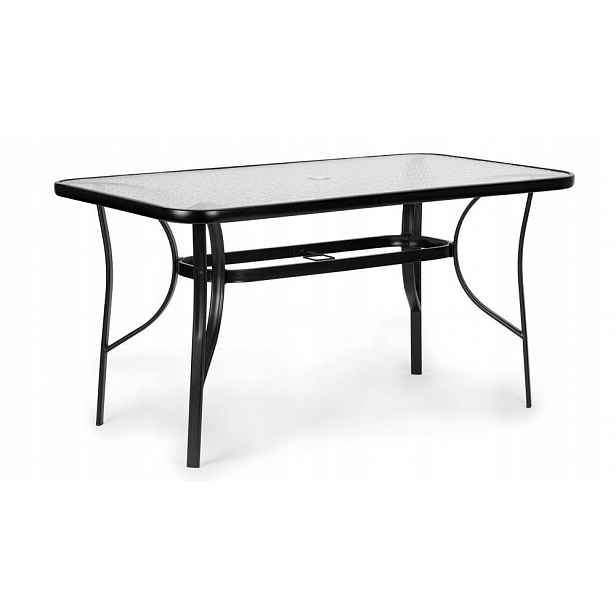 MultiGarden SC-094-120 Zahradní stůl skleněný, 120×70 cm, černý
