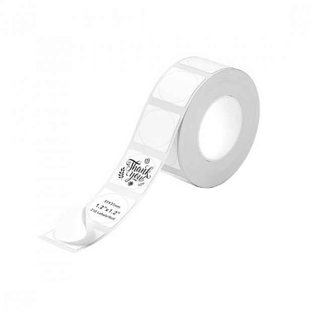 Role kulatých samolepicích etiket, 31 mm, 210 ks/role, bílá - NIIMBOT
