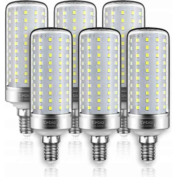 Sada 6 Led žárovek E14 6000K 25W 2500LM