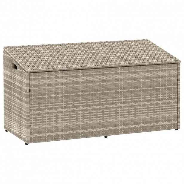 vidaXL Zahradní úložný box světle šedý 110x50x58 cm polyratan