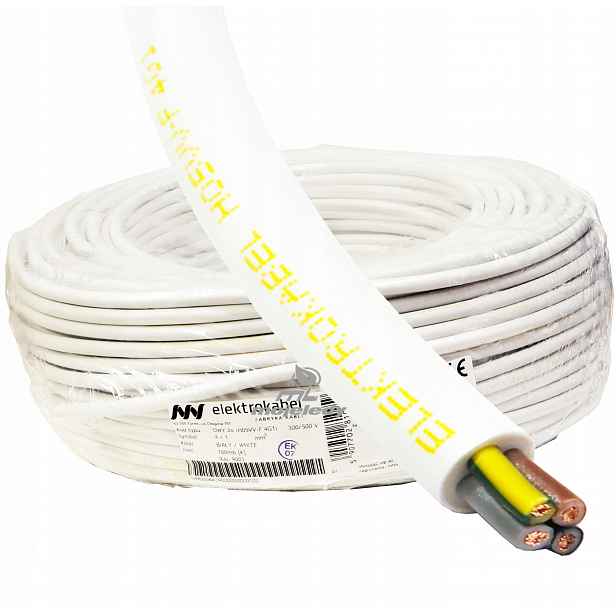 Kabel Owy 4x1 mm Cu kulatý bílý 100 m