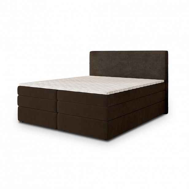 MASSENO POSTEL BOXSPRING MATERN 140x200 cm, s matrací a úložným prostorem, hnědá