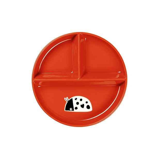 Porcelánový talíř průměr 18 cm Buddies ASA Selection - červený s beruškou