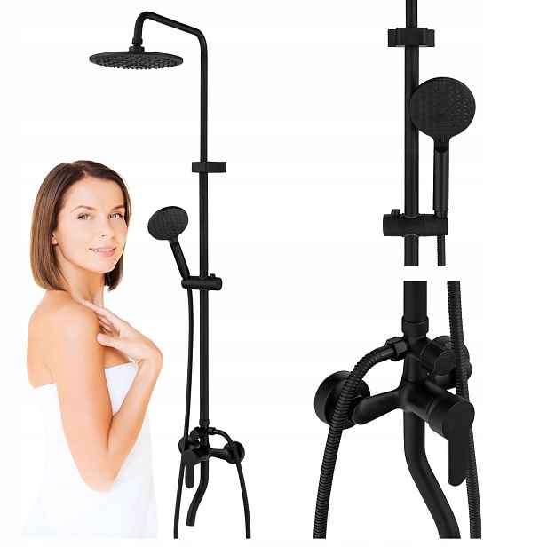Sprchový Set Na Omítku S-1225B Černý