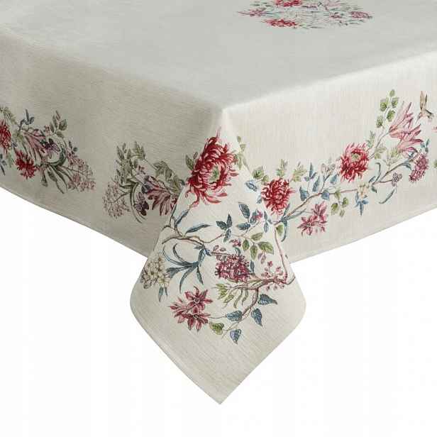 Ubrus dekorativní tapisérie 140x180 natural multicolor motiv letních květin