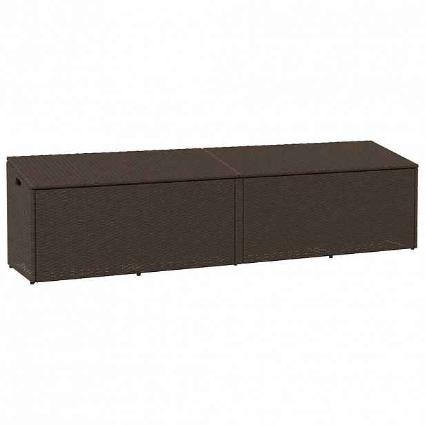 vidaXL Zahradní úložný box hnědý 220x50x58 cm polyratan