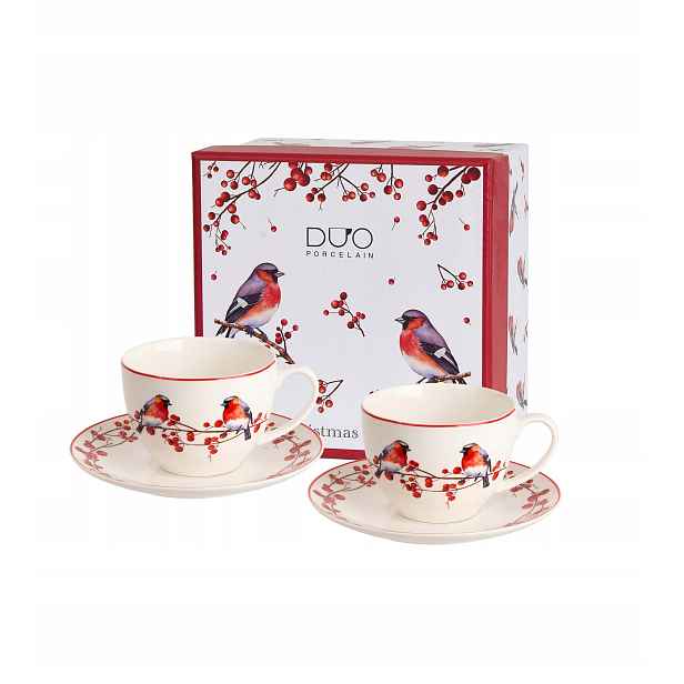 Duo 2 šálky s podšálky Christmas Birds 3
