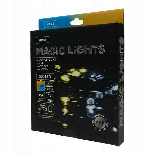 Ecolight magické lampičky 50 m 500 Led Cct Usb-c 4,2 W IP65