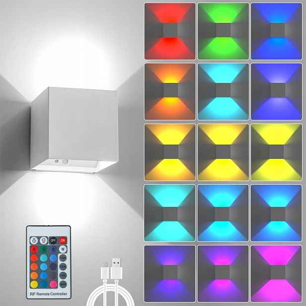 Led svítidlo Rgb bezdrátové 16 barev 6000 mAh Usb-c bílé dálkový ovladač