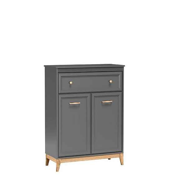 MASSENO KOMODA SUOLO, 92/125,5/40,5 cm s 1 zásuvkou a 2 dvířky, šedá