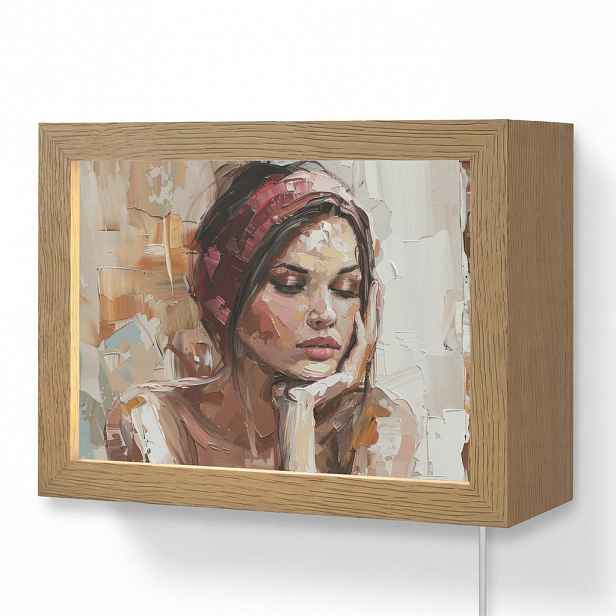 OnlyWow NÁSTĚNNÁ LAMPA Žena - vzhled malby - portrét - moderní 20x15 cm