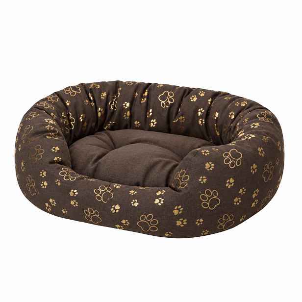 Pelíšek pro psy ARGO s potiskem hnědý L, XL, XXL Rozměr: L-75x60 cm