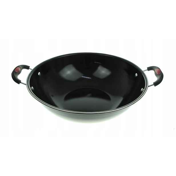 2x černý wok s ušima 37x30x9 cm BLS-147
