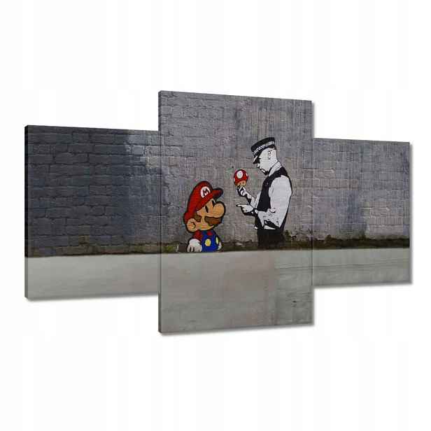 Obrazy 100x60 Banksy Houbař Policie
