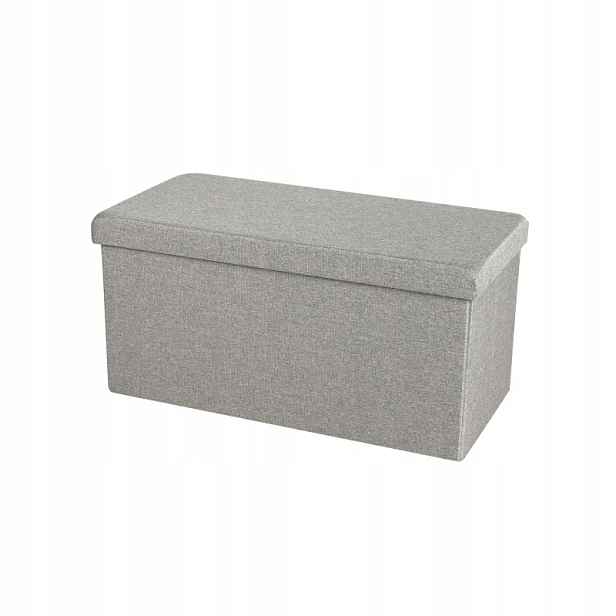 Dochtmann Taburet skládací s úložným prostorem šedý 76x38x38cm