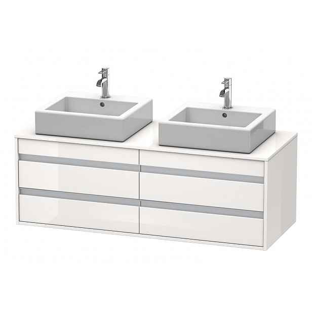 Duravit Ketho - Umyvadlová skříňka 50x140x55 cm, 4 zásuvky, lesklá bílá KT6657B2222