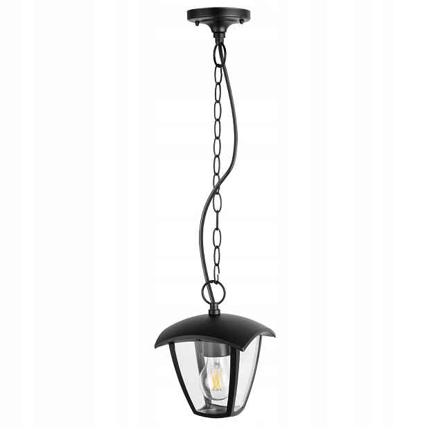 Venkovní závěsná lampa černá 1xE27 ip44 Igma Polux