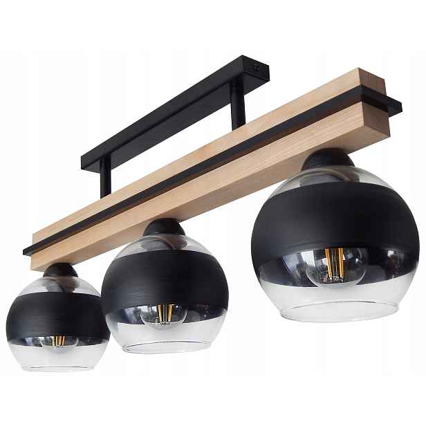 Závěsná Stropní Lampa Stropní Svítidlo Lustr Dřevěné Skleněné Koule Obývací Pokoj
