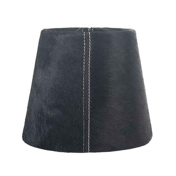 Černé stínidlo lampy z hovězí kůže - Ø18*Ø13*15cm / E27 Mars & More
