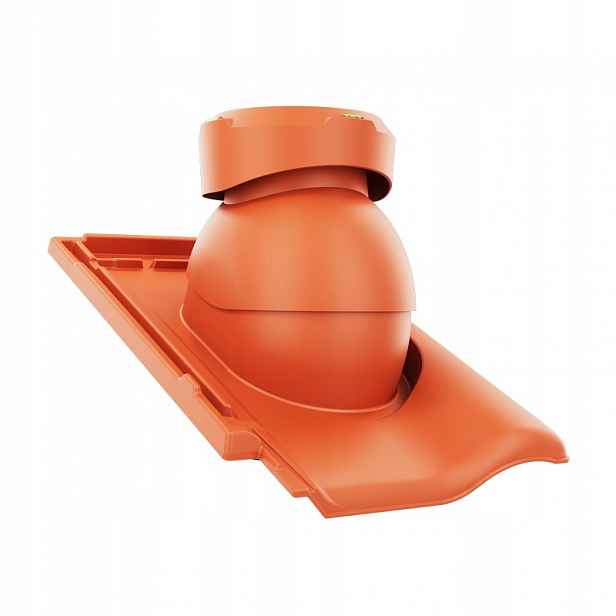 Krbový kanalizační ventilátor fi110 střešní krytina Braas Rubín 9V Měděná