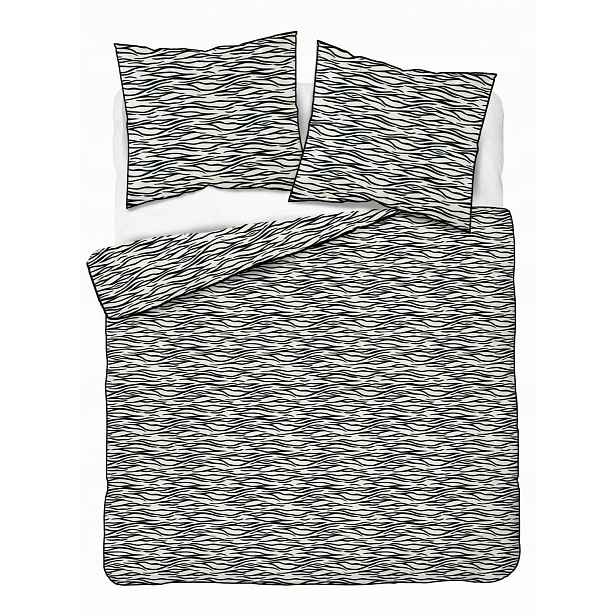 Povlečení z perkálu Lamé Percale 160x200 bílá černá a zvířecí potisk zebra