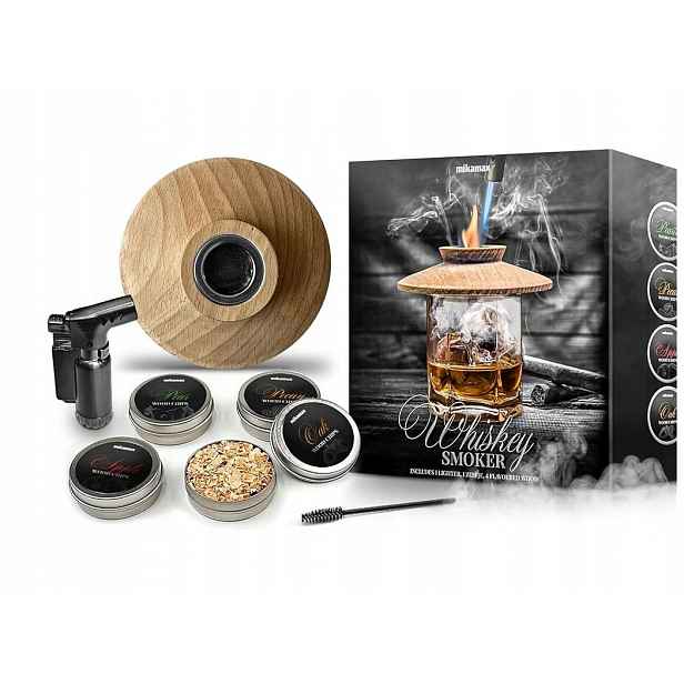 Sada na uzení Whisky Buková udírna na nápoje Dárek pro muže