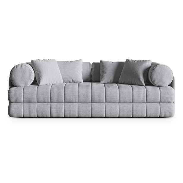 Světle šedá rozkládací pohovka z textilie bouclé 206 cm Kemi – Cosmopolitan Design