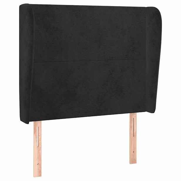 vidaXL Čelo postele typu ušák černé 93x23x118/128 cm samet