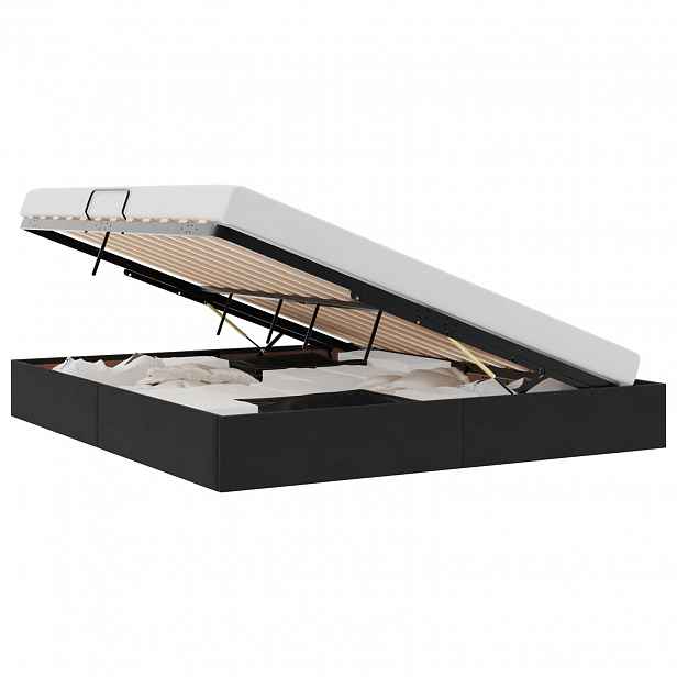 vidaXL Ottoman postel s úložištěm Černá 180 x 200 cm Samet