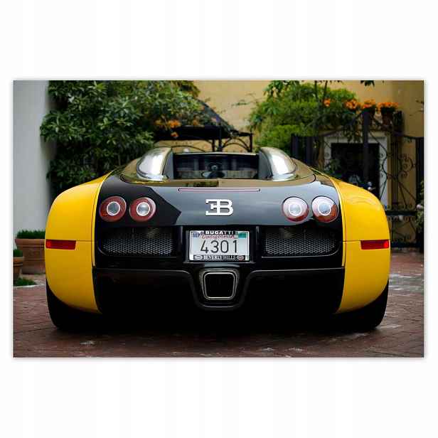Plakáty 185x125 Žluté Bugatti