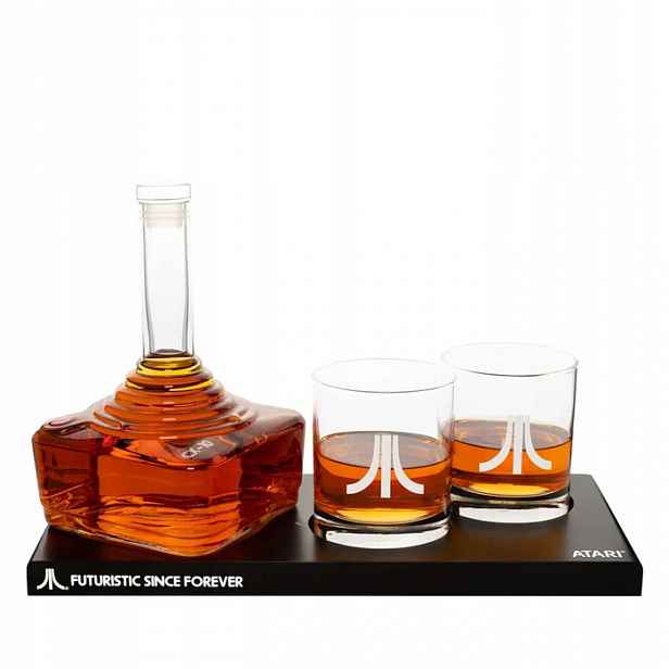 Sada Atari 3D Karafa 750 ml 2 Sklenice 300 ml na whisky bourbon