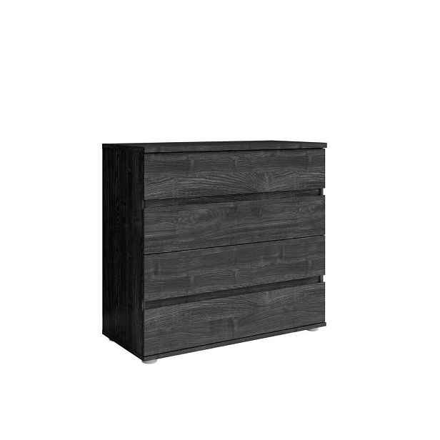 MASSENO KOMODA HEIMOR, 91,5/85/42 cm se 4 zásuvkami a dvířky, černý jasan