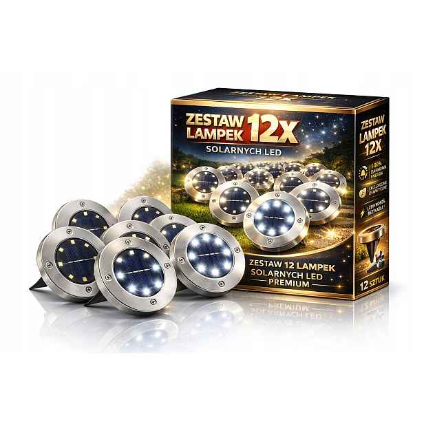 Solární lampy 12x Led Premium Zahradní Voděodolné Automatické