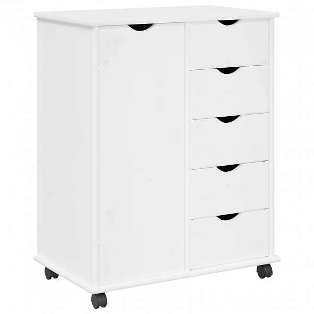 vidaXL Kolejová skříň 63,5 x 39 x 79 cm Masivní borovicové dřevo Bílá