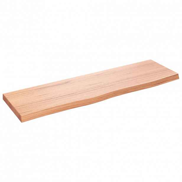 vidaXL Nástěnná police hnědá 100x30x(2-4) cm ošetřený masivní dub