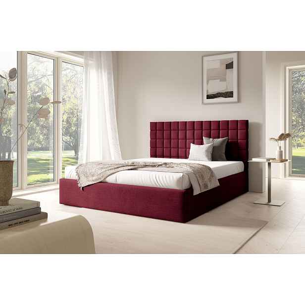 Manželská postel 160x200 TAISA 3 - bordová