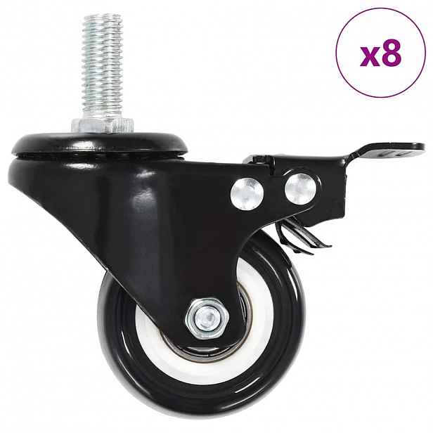 vidaXL 8 ks otočná kolečka s brzdou 50 mm