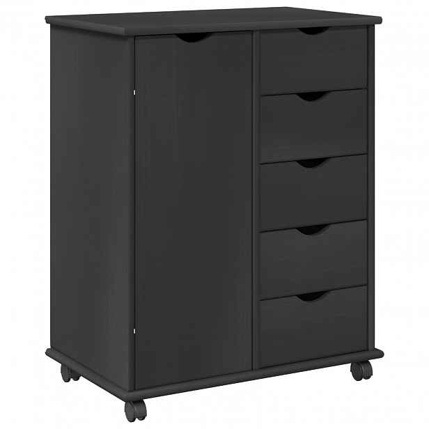 vidaXL Kolejová skříň 63,5 x 39 x 79 cm Masivní borovicové dřevo Šedá