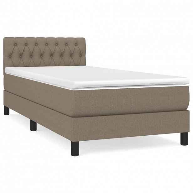 vidaXL Box spring postel s matrací taupe 90x200 cm textil