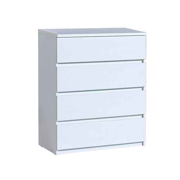 MASSENO KOMODA KRYOS, 80,1/94/40 cm se 4 zásuvkami, bílá