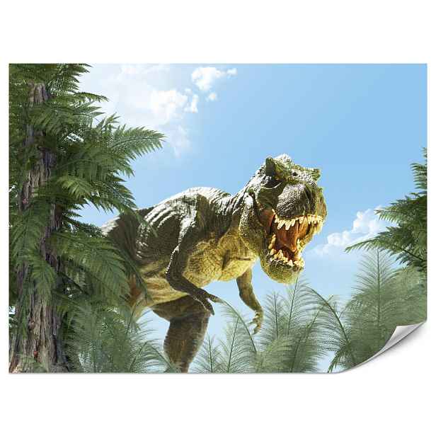 Muralo FOTOTAPETA do Studentského Pokoje Obří Dinosauři Tropický Prales Rostliny 450x315